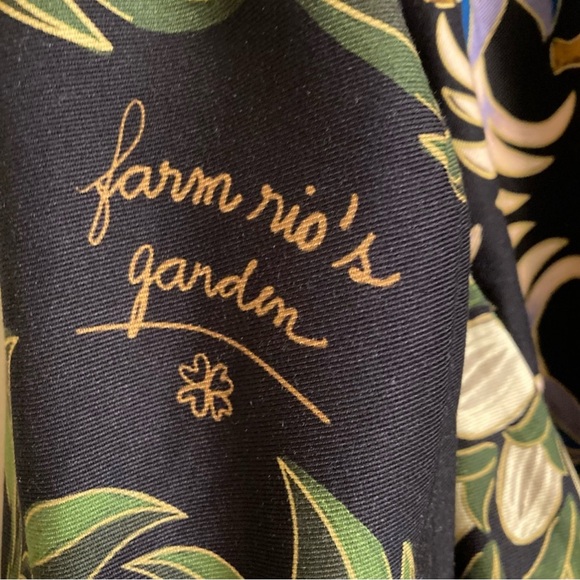 NEW FARM Rio Black Winter Garden Mini Dress Floral Birds Dragonfly Size M - Picture 7 of 7